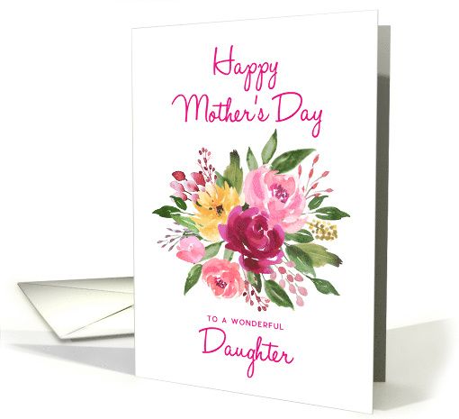 Happy Mother's Day Daughter Watercolor Peonies Bouquet card (1678048)