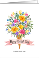 Mother’s Day Ice Cream Cone Flowers for Aunt card