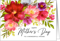 Happy Mother’s Day Friend Watercolor Spring Garden Flowers card