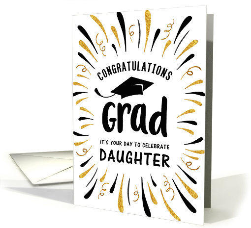 Graduation Congratulations Daughter with Festive Streamers card