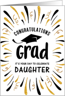 Graduation Congratulations Daughter with Festive Streamers card