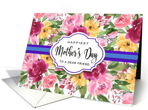 Happy Mother's Day for Friend Watercolor Peonies card (1678496)