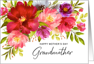 Happy Mother’s Day Grandmother Watercolor Spring Garden Flowers card