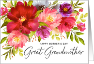 Happy Mother’s Day Great Grandmother Watercolor Garden Flowers card