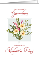 Happy Mother’s Day Grandma White Rose Bouquet card