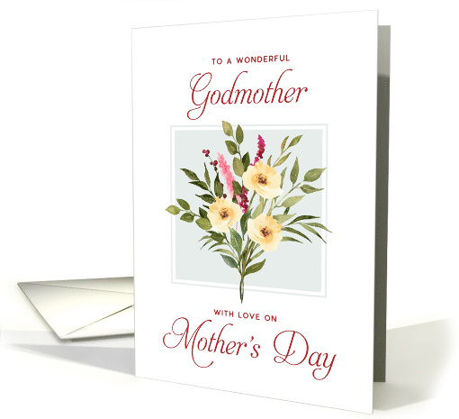 Happy Mother's Day Godmother White Rose Bouquet card (1679568)