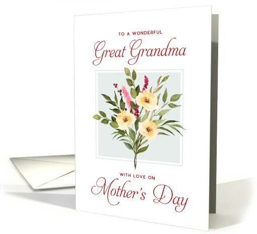Happy Mother's Day Great Grandma White Rose Bouquet card (1679570)