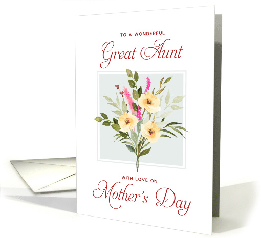 Happy Mother's Day Great Aunt White Rose Bouquet card (1679572)