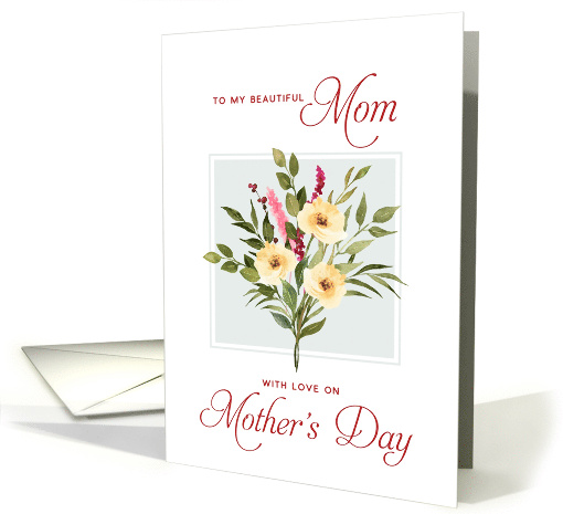 Happy Mother's Day Mom White Rose Bouquet card (1679576)