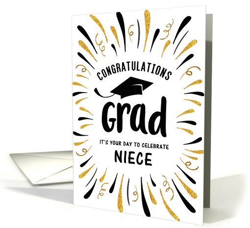 Graduation Congratulations Niece with Festive Streamers card (1679716)