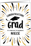 Graduation Congratulations Niece with Festive Streamers card