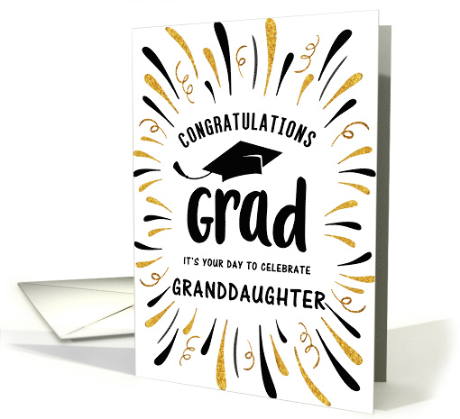 Graduation Congratulations Granddaughter with Festive Streamers card