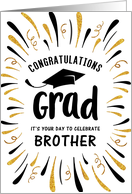 Graduation Congratulations Brother with Festive Streamers card