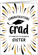 Graduation Congratulations Sister with Festive Streamers card