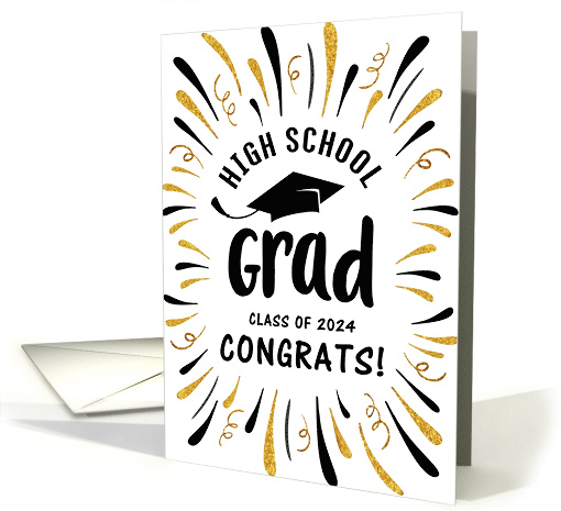 Congratulations 2024 High School Grad with Festive Streamers card