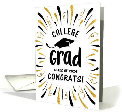 Congratulations 2024 College Grad with Festive Streamers card