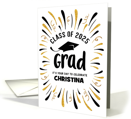 Custom Name Congratulations Class of 2025 Grad with... (1680270)