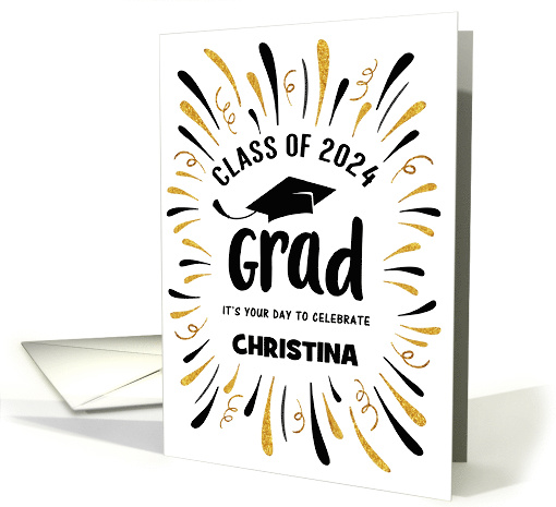Custom Name Congratulations Class of 2024 Grad with... (1680270)