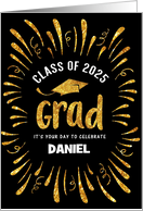 Custom Name Congratulations Class of 2024 Grad with Festive Streamers card