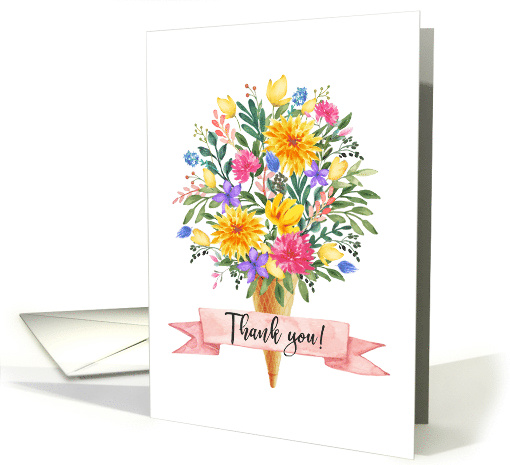 Thank You Ice Cream Cone Flowers Bouquet card (1680276)