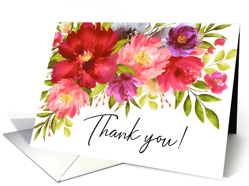 Thank You Watercolor Spring Garden Flowers card (1680352)