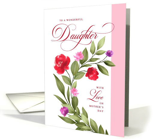 Happy Mothers Day Daughter Watercolor Wreath card (1759412)
