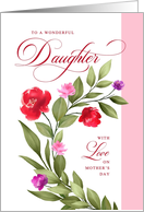 Happy Mothers Day Daughter Watercolor Wreath card