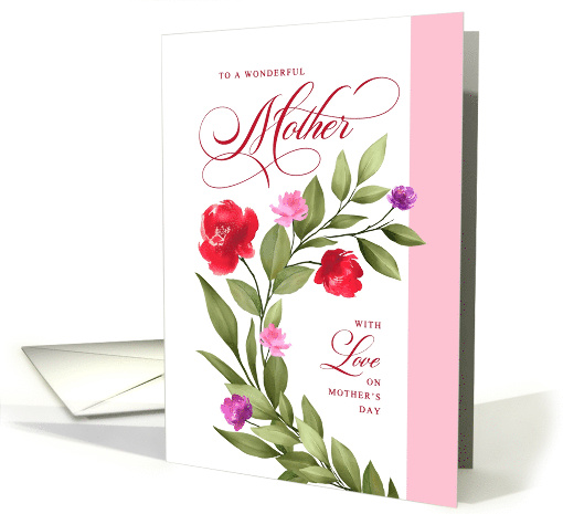 Happy Mothers Day for Mother Watercolor Floral Wreath card (1759660)