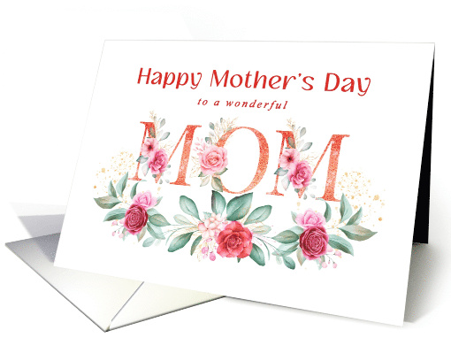 Happy Mothers Day to Mom Floral Letter Art card (1761988)