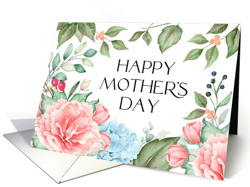 Happy Mothers Day Pink Peony Boho Garland card (1762188)