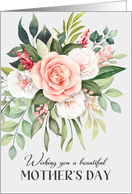 Happy Mothers Day for Anyone Coral Rose Bouquet card