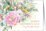 Happy Mothers Day Wife Boho Meadow Bouquet card