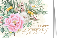 Happy Mothers Day Great Grandmother Boho Meadow Bouquet card