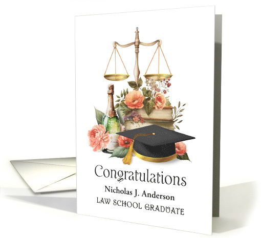 Custom Name Law School Graduation Congratulations Scales... (1769700)