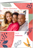 Merry Christmas Modern Abstract Photo Card