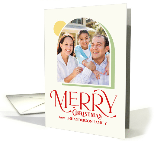 Merry Christmas Festive Modern Arch Photo card (1783552)
