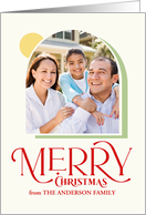 Merry Christmas Festive Modern Arch Photo Card