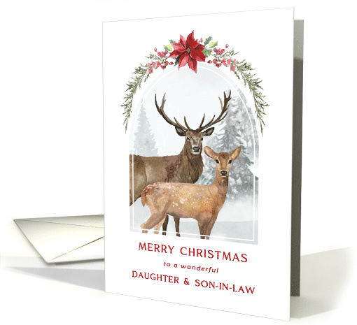 Christmas Daughter and Son In Law Winter Deer card (1784298)