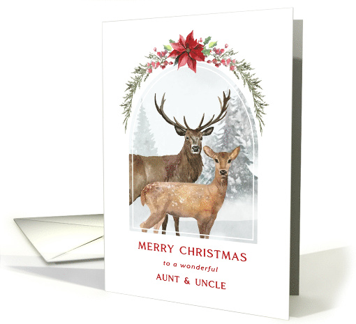 Merry Christmas Aunt and Uncle Winter Deer card (1784304)