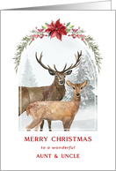 Merry Christmas Aunt and Uncle Winter Deer card