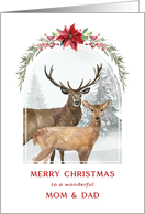 Merry Christmas Mom and Dad Winter Deer card