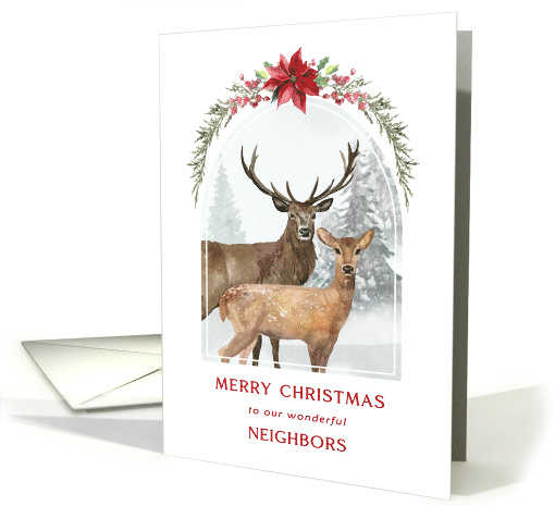 Merry Christmas to Neighbors Winter Deer card (1784310)