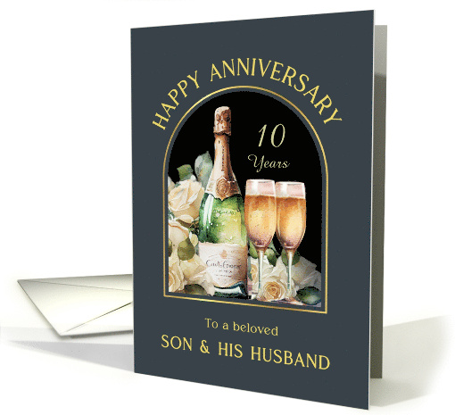 Anniversary Son and Husband Champagne Roses card (1788458)