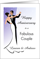 Happy Anniversary Dancing Couple Custom Names card