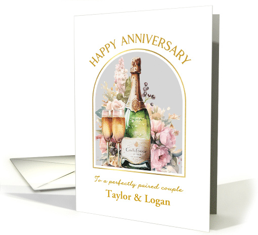 Custom Anniversary Champagne and Roses card (1792584)