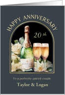 Custom Anniversary Champagne White Roses card