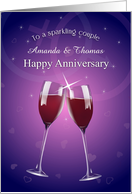 Custom Anniversary Sparkling Wine Glass Toast card