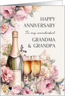 Happy Anniversary Grandparents Champagne Roses card