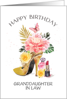 Custom Relationship Happy Birthday Floral High Heel Shoe card