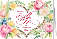 Happy Valentine’s Day Wife Boho Floral Heart card